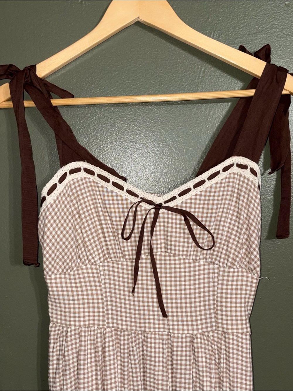 Milkmaid Gingham Midi Dress - Picture 2 of 3